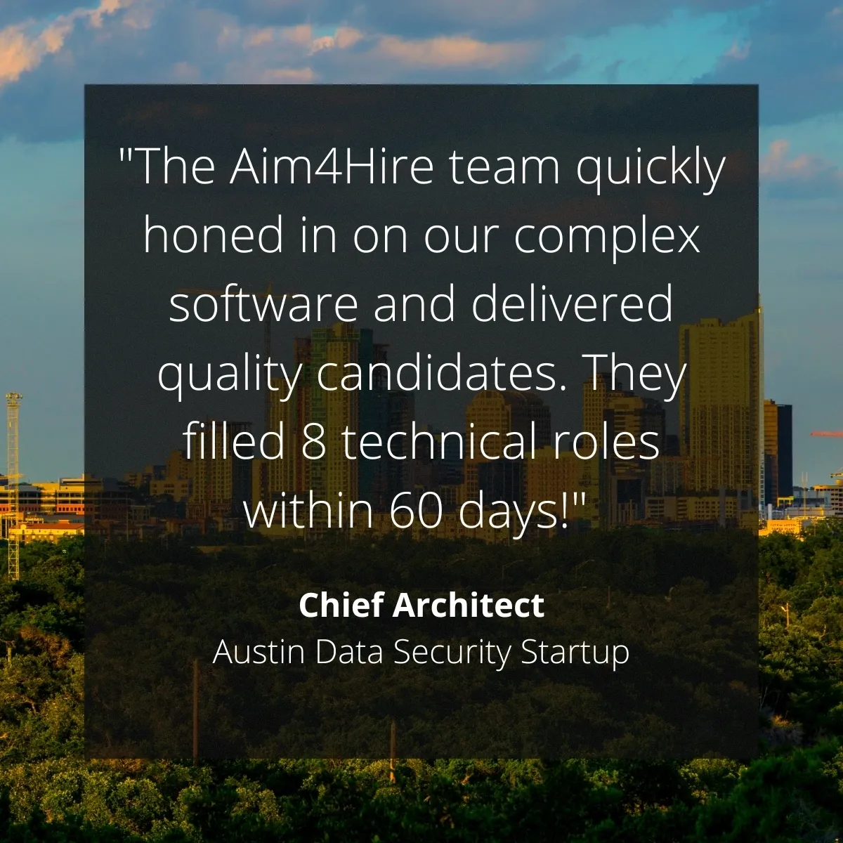 A quote about the aim 4 hire team