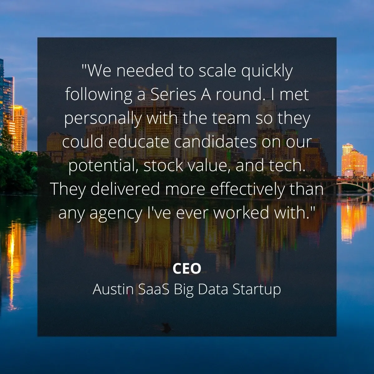 A quote from the ceo of austin saas big data startup.
