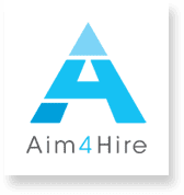A logo of aim 4 hire
