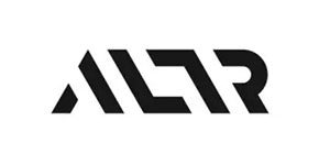 A black and white logo of the acronym alcr.